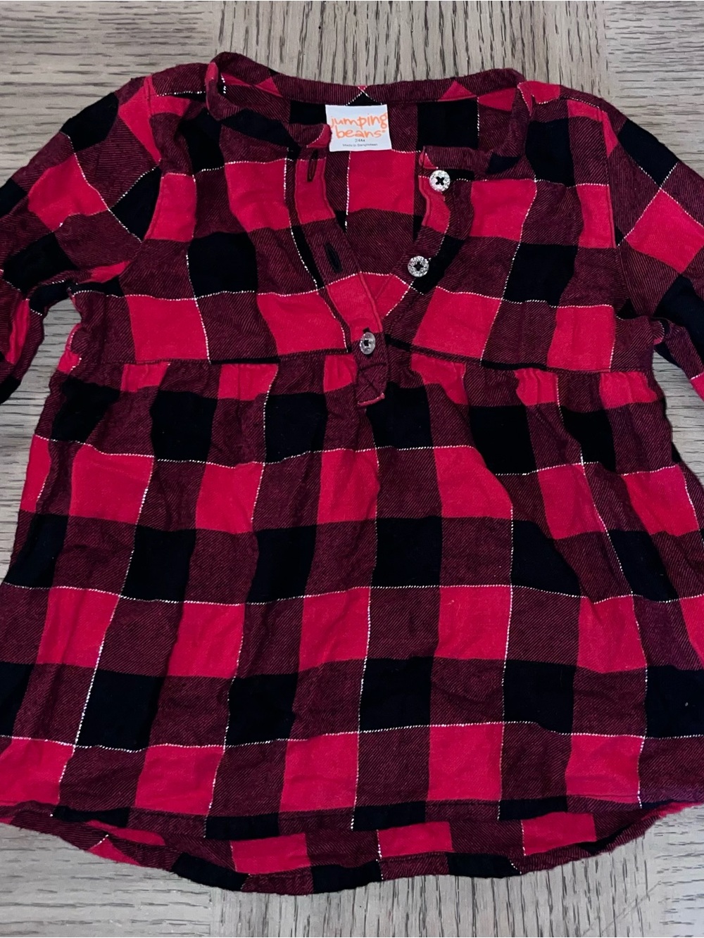 Toddler Girl Flannel Plaid Shirt Lot jumping beans & carter's 18-24M (2 Pieces) - Picture 5 of 7